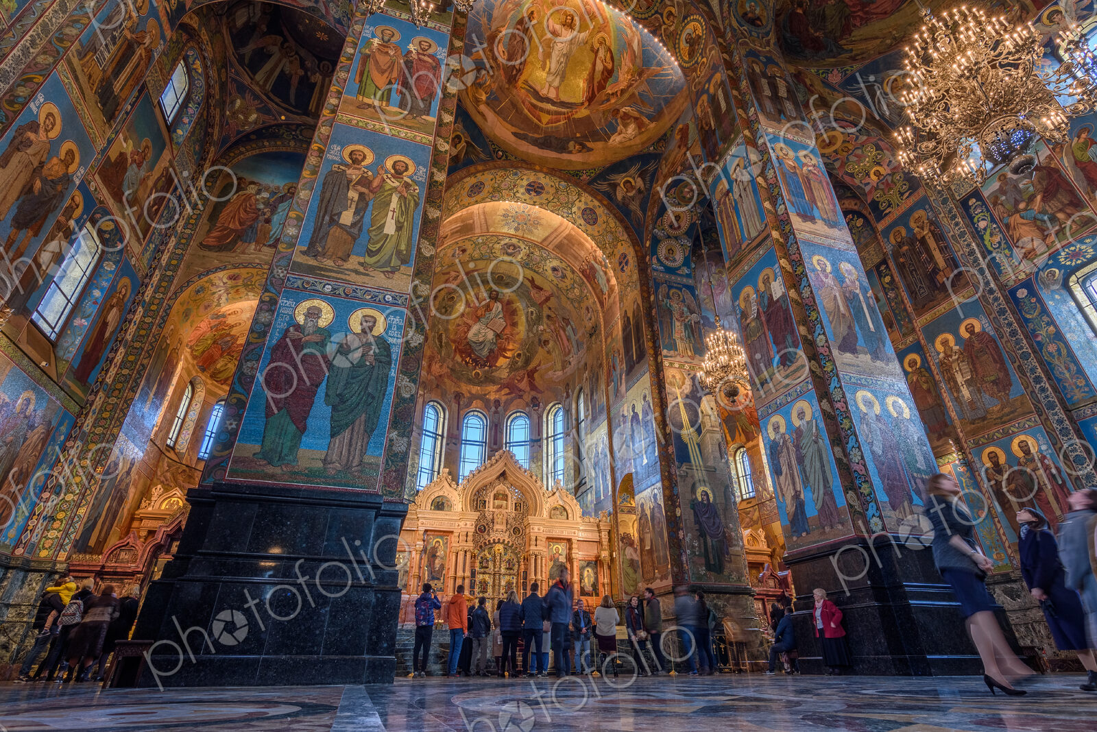 The Church of the Savior on Spilled Blood, a Russian Orthodox church, the interior,…