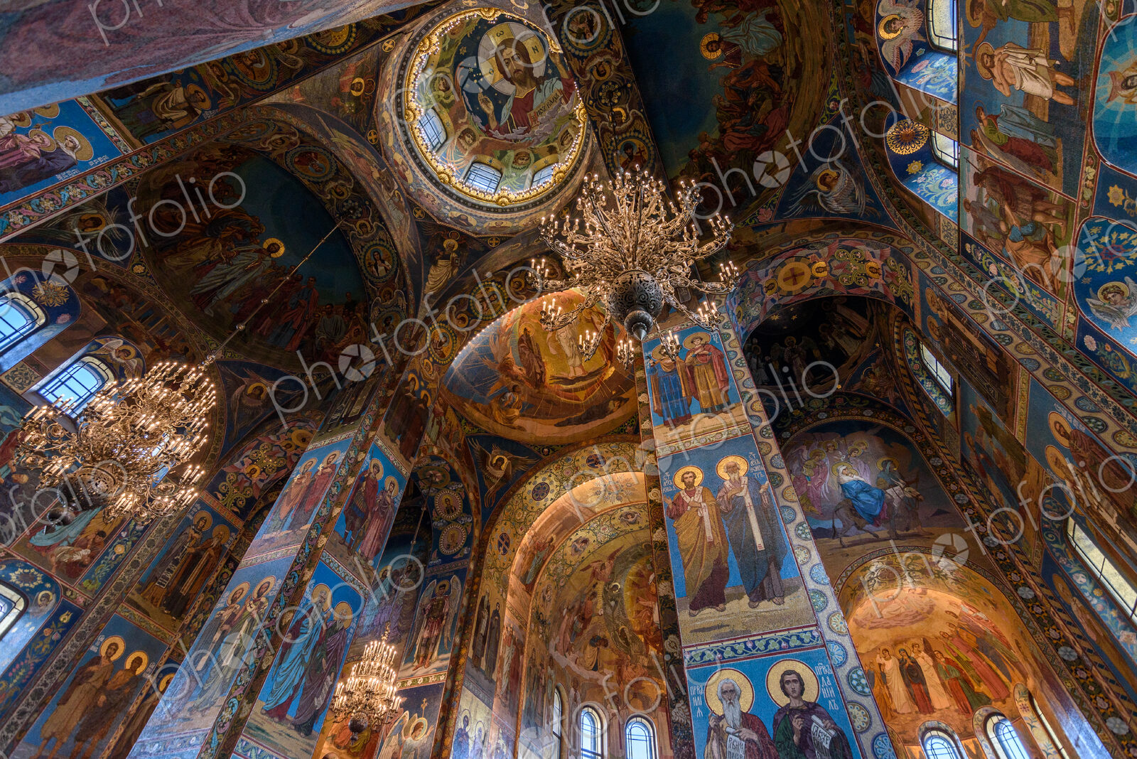 The Church of the Savior on Spilled Blood, a Russian Orthodox church, the interior,…
