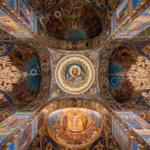 The Church of the Savior on Spilled Blood, a Russian Orthodox church, the interior,…