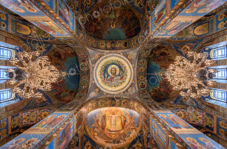 The Church of the Savior on Spilled Blood, a Russian Orthodox church, the interior,…