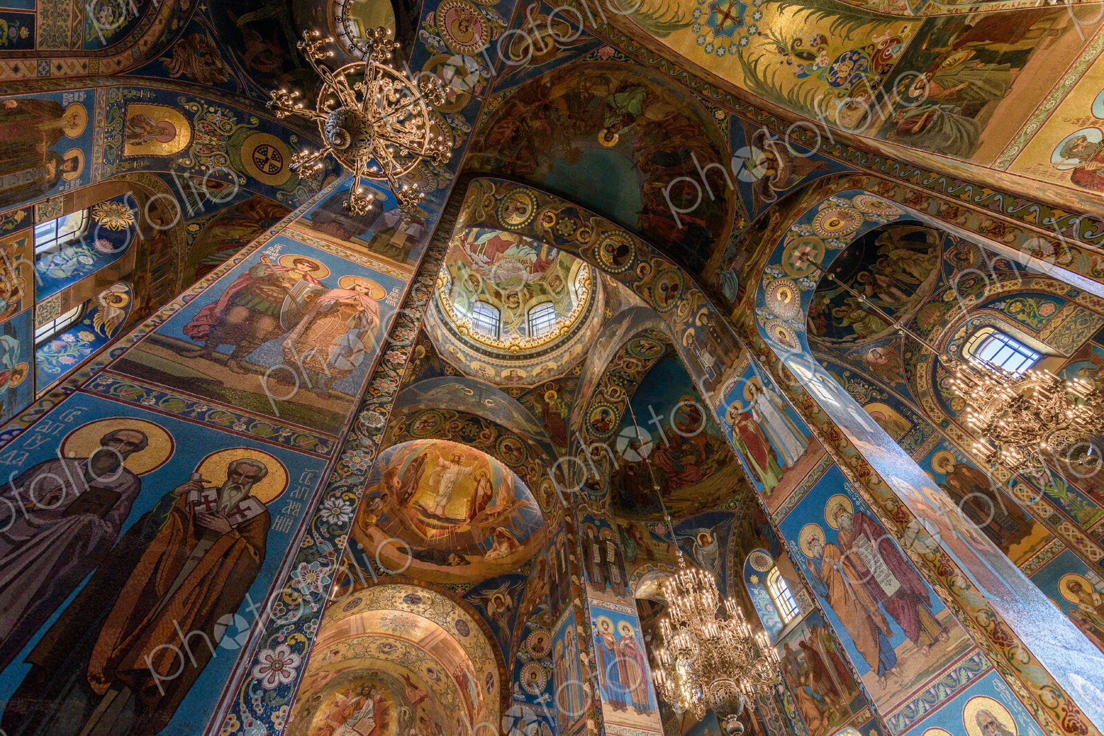 The Church of the Savior on Spilled Blood, a Russian Orthodox church, the interior,…