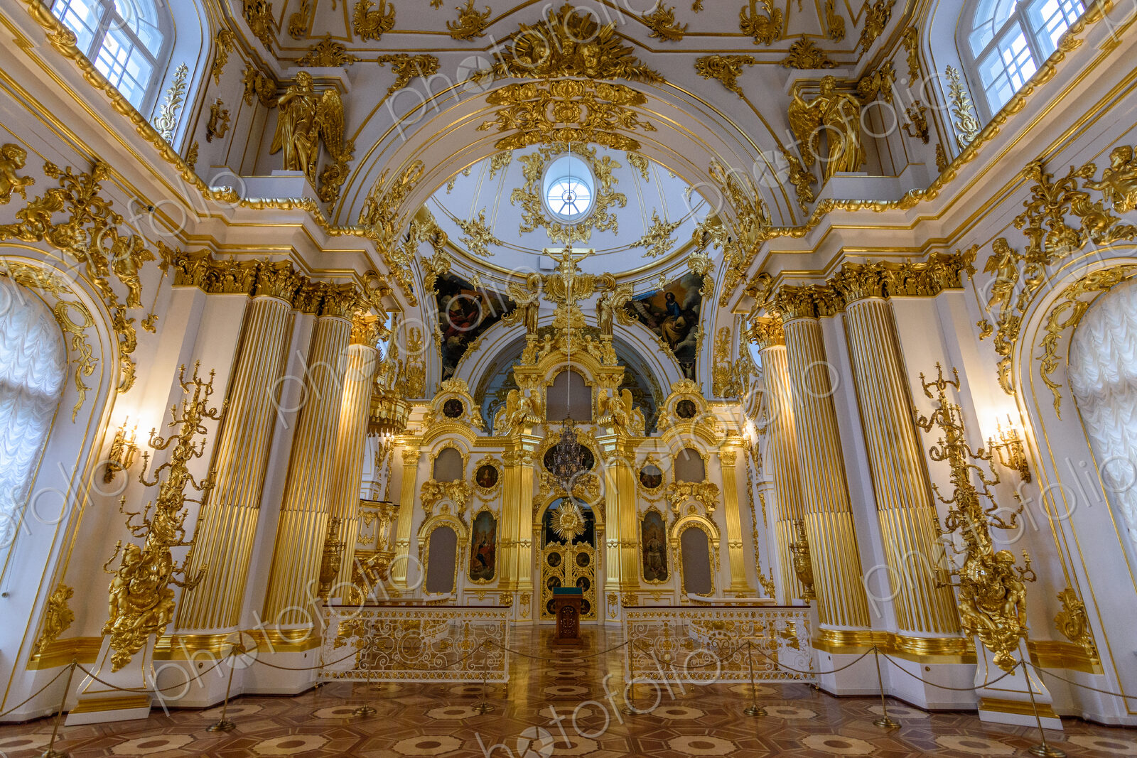 The Grand Church of the Winter Palace, the interior, consecrated in 1763, the screen,…