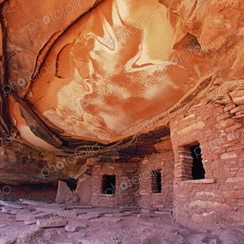 The House On fire ruins at Cedar Mesa, is a natural landmark, a cliff mesa rock…