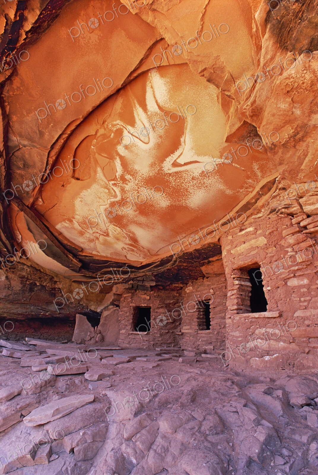 The House On fire ruins at Cedar Mesa, is a natural landmark, a cliff mesa rock…