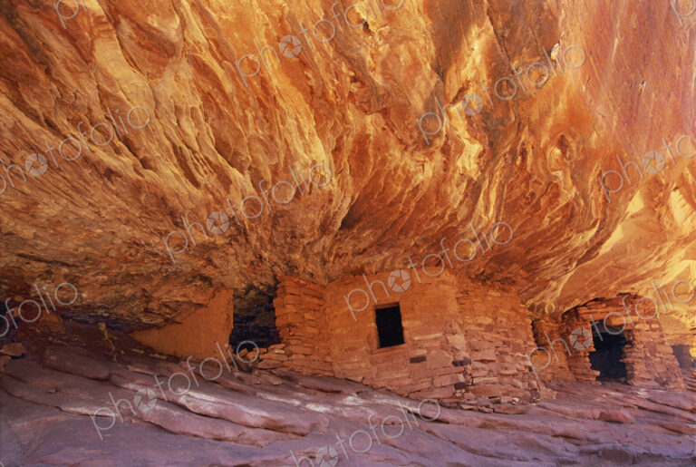 The House On fire ruins at Cedar Mesa, is a natural landmark, a cliff mesa rock…