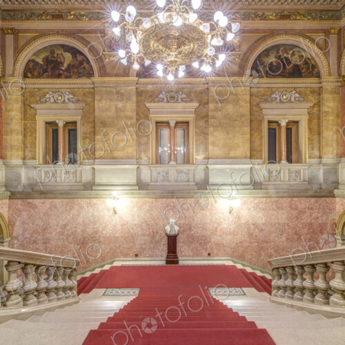 The Hungarian State Opera House, built in the 1880s, interior double staircase with a… The Hungarian State Opera House, built in the 1880s, interior double staircase with a…