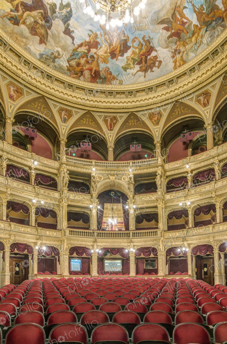 The Hungarian State Opera House, built in the 1880s, interior of the auditorium with…