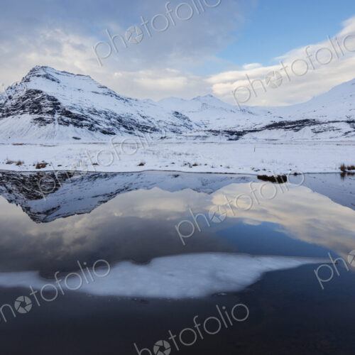 The Jökulsárlón Glacier Lagoon created by water from the receding glacier in…