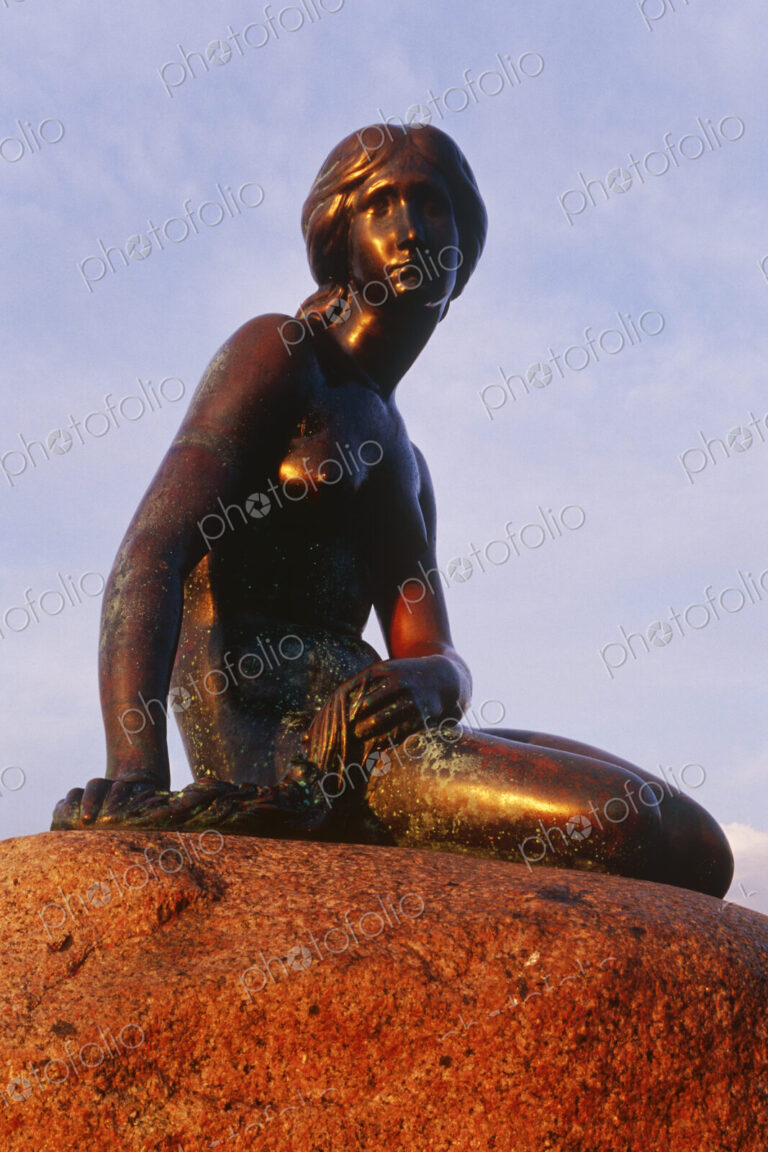 The Little Mermaid bronze statue in Copenhagen harbour