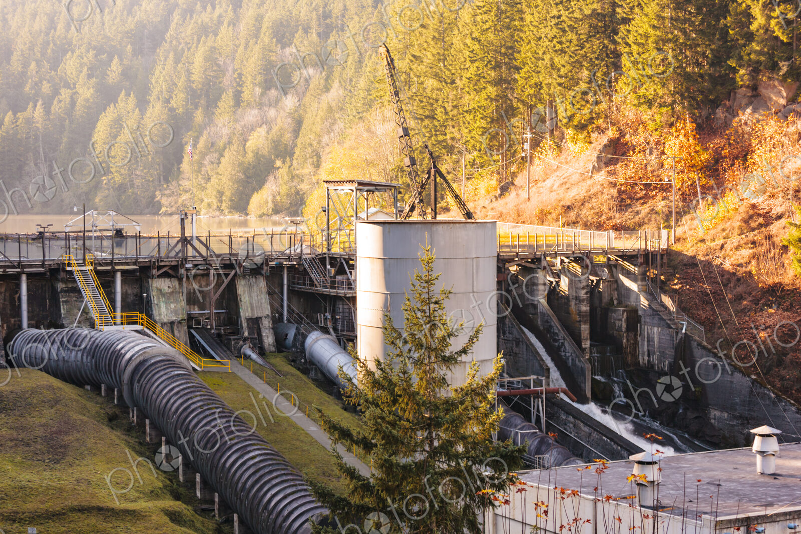 The Lower Elwha River Dam pre-removal in 2012, Port Angeles, WA USA