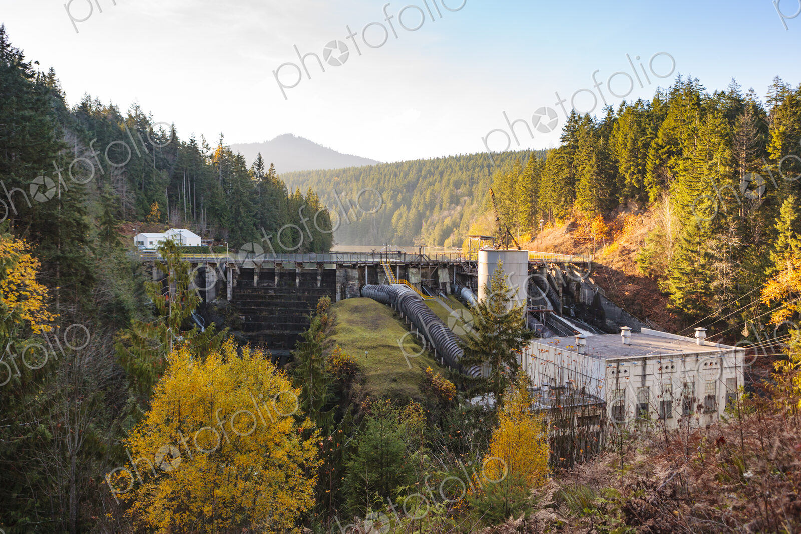 The Lower Elwha River Dam pre-removal in 2012, Port Angeles, WA USA