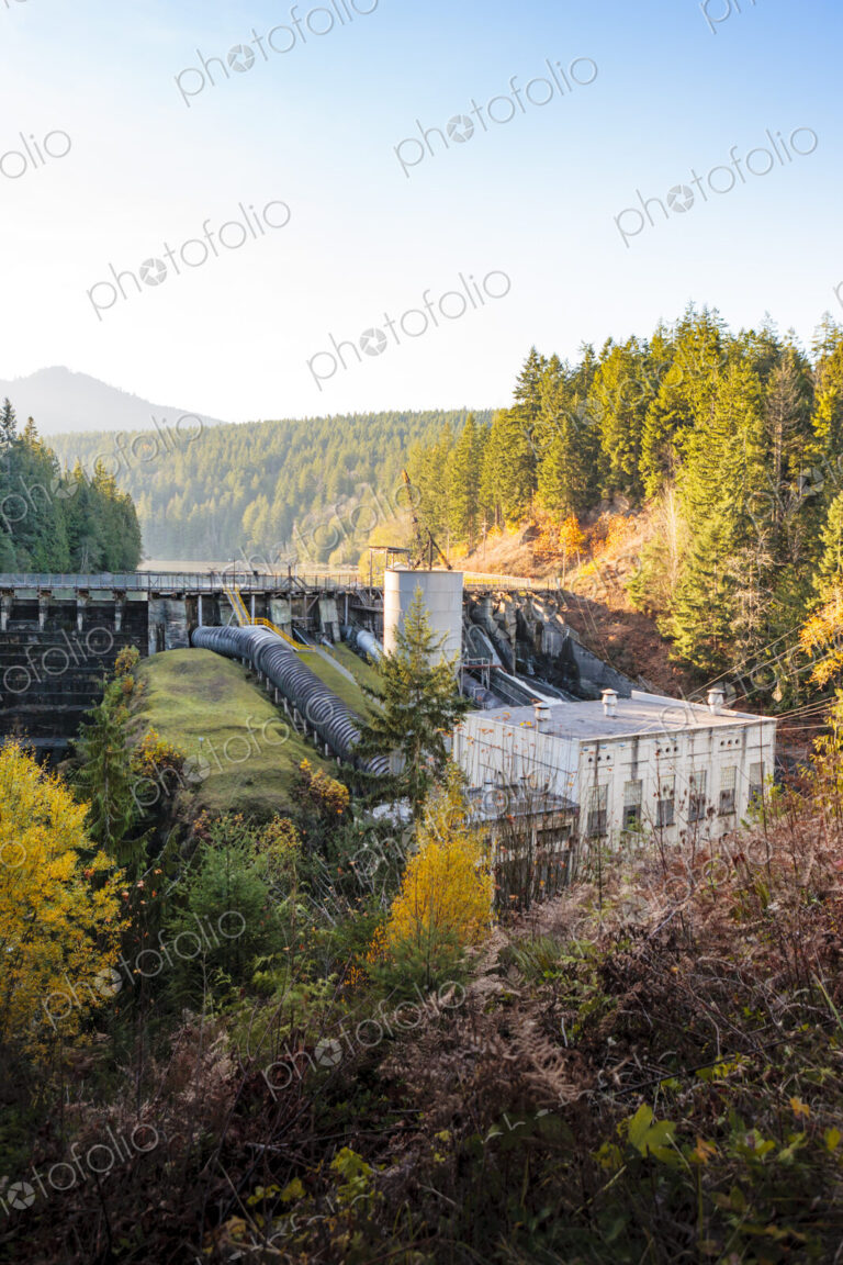 The Lower Elwha River Dam pre-removal in 2012, Port Angeles, WA USA