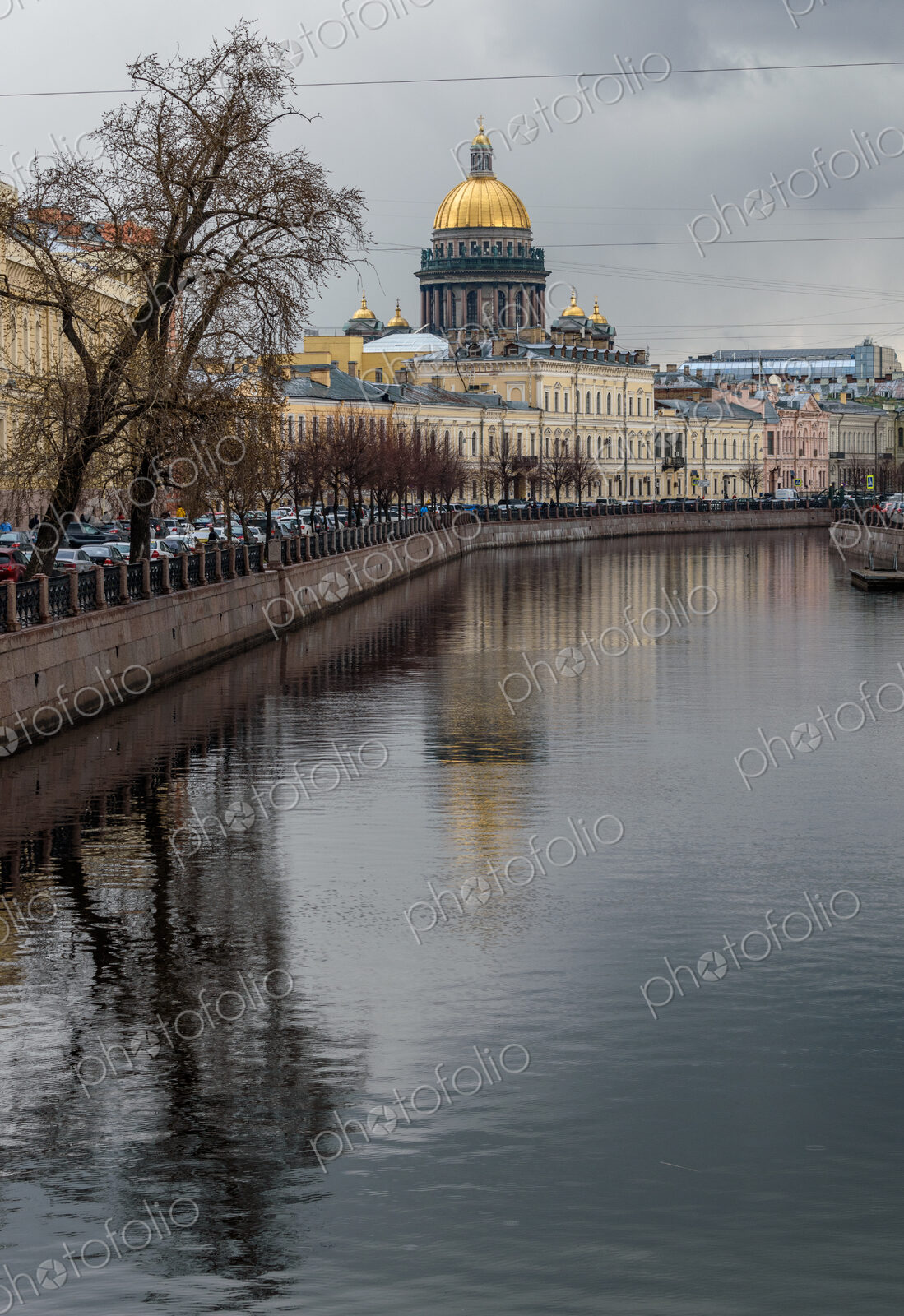The Moyka River and the 18th century houses along the waterfront and view of the…