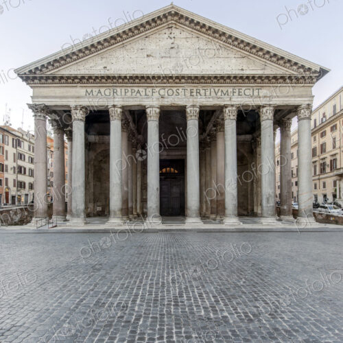 The Pantheon, a former Roman temple and since the year 609 a Catholic church, columns…