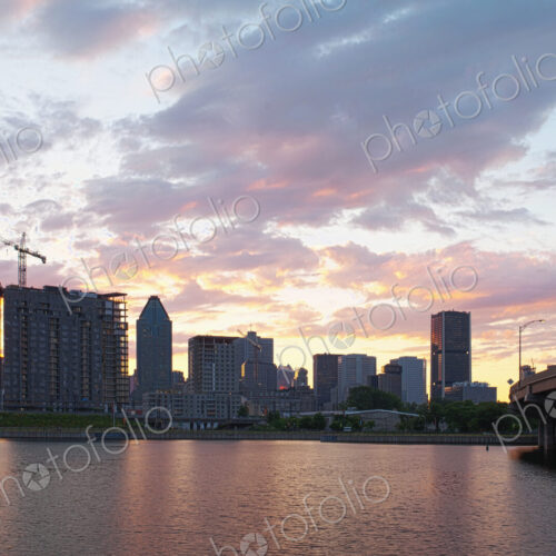 The Quebec city skyline and construction, downtown view from across the St Lawrence… The Quebec city skyline and construction, downtown view from across the St Lawrence…