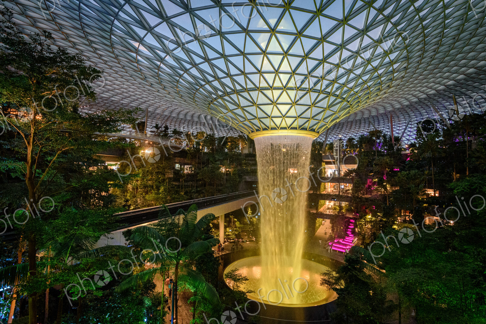 The Rain Vortex inside Jewel Changi Airport, Singapore, the world’s tallest indoor…