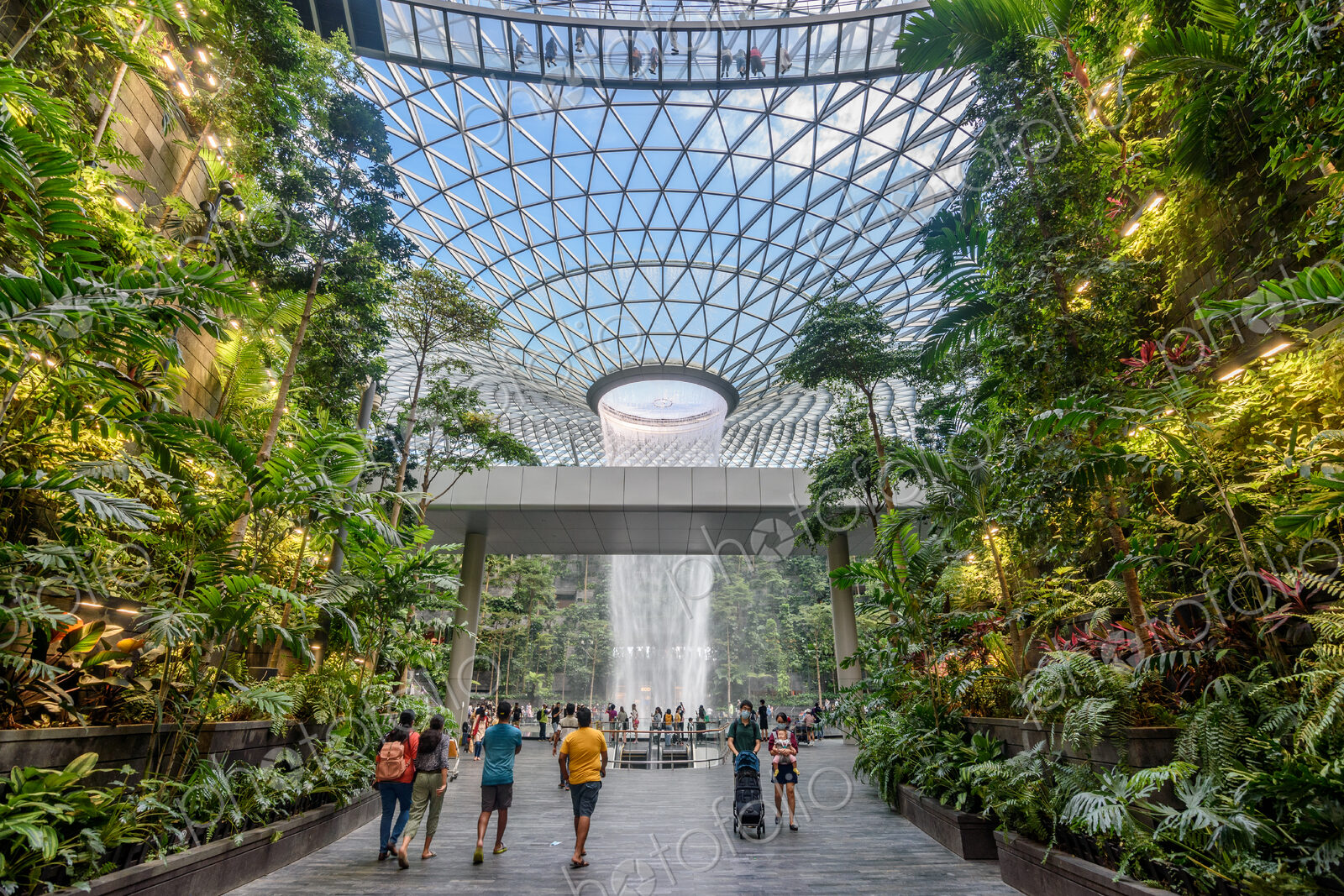The Rain Vortex inside Jewel Changi Airport, Singapore, the world’s tallest indoor…
