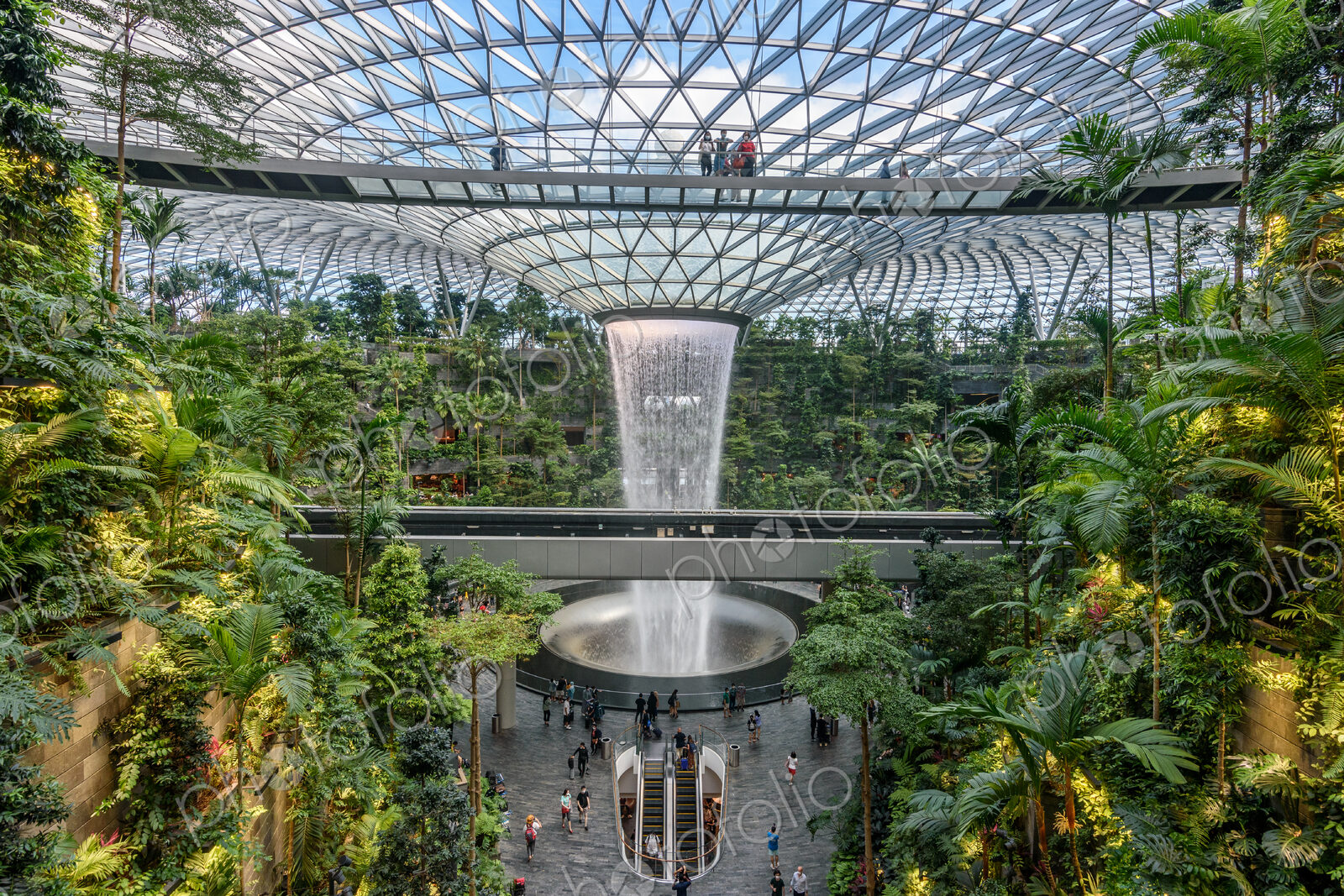 The Rain Vortex inside Jewel Changi Airport, Singapore, the world’s tallest indoor…