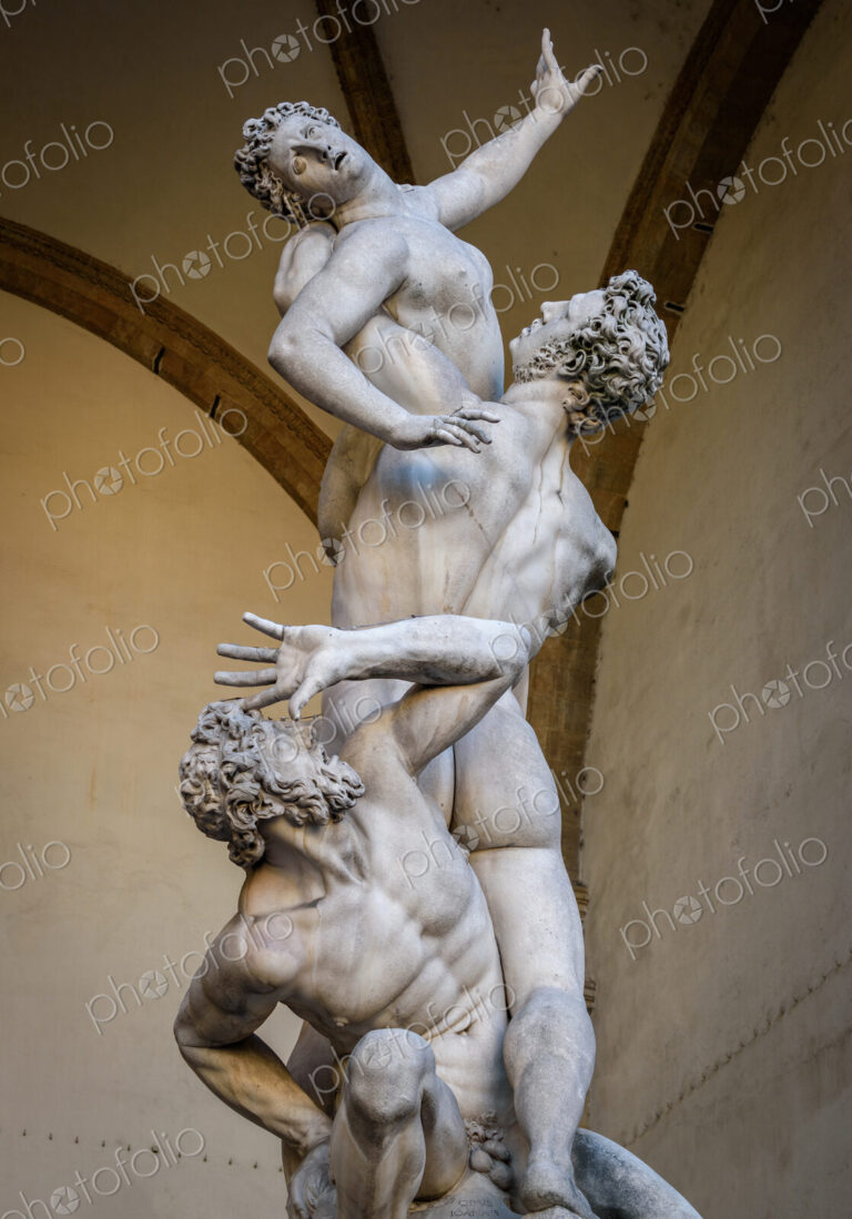 The Rape of the Sabines by Giambologna in the Loggia dei Lanzi, in Florence