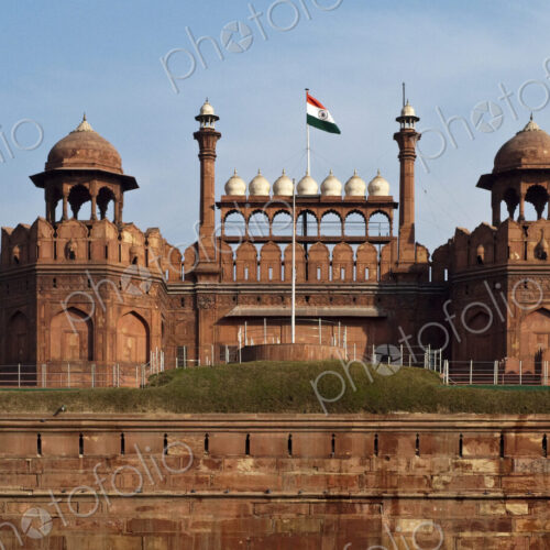 The Red Fort in New Delhi, a historic building in the centre of the city The Red Fort in New Delhi, a historic building in the centre of the city