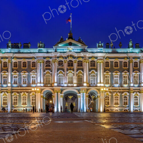 The Winter Palace, residence of the House of Romanov, from 1732 to 1917, the facade at…