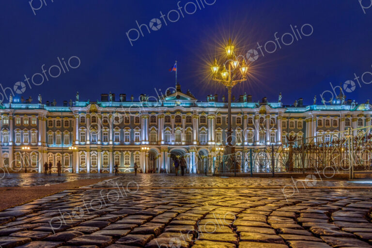 The Winter Palace, residence of the House of Romanov, from 1732 to 1917, the facade at…