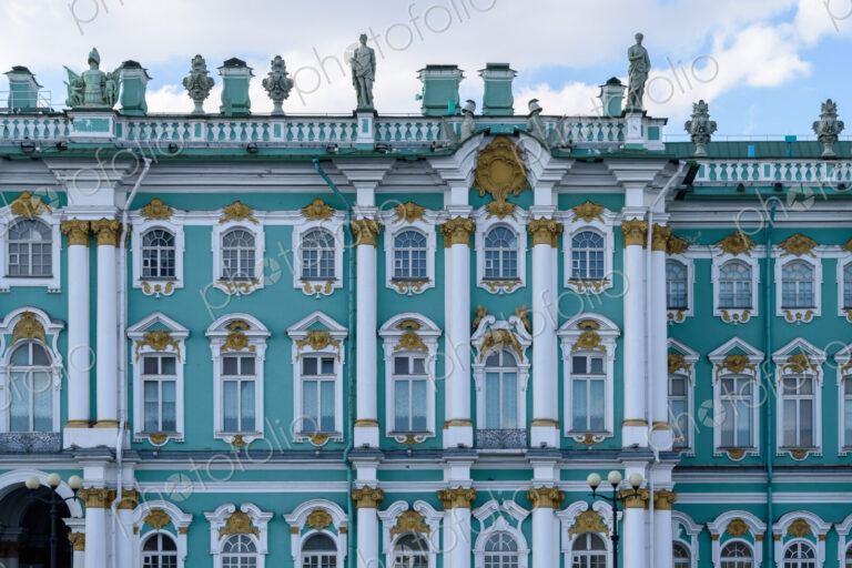 The Winter Palace, residence of the House of Romanov, from 1732 to 1917, the facade,…