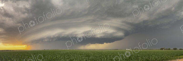 The cloud formations above the land of a Tornado-Warned Supercell in Nebraska.