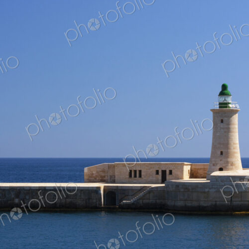 The lighthouse in Valetta in the harbour. The lighthouse in Valetta in the harbour.