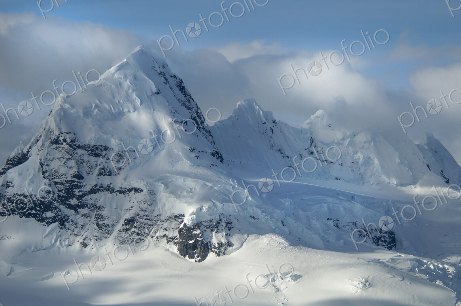 The mountainous landscape of Antarctica.