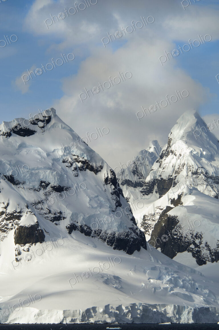 The mountainous landscape of Antarctica.