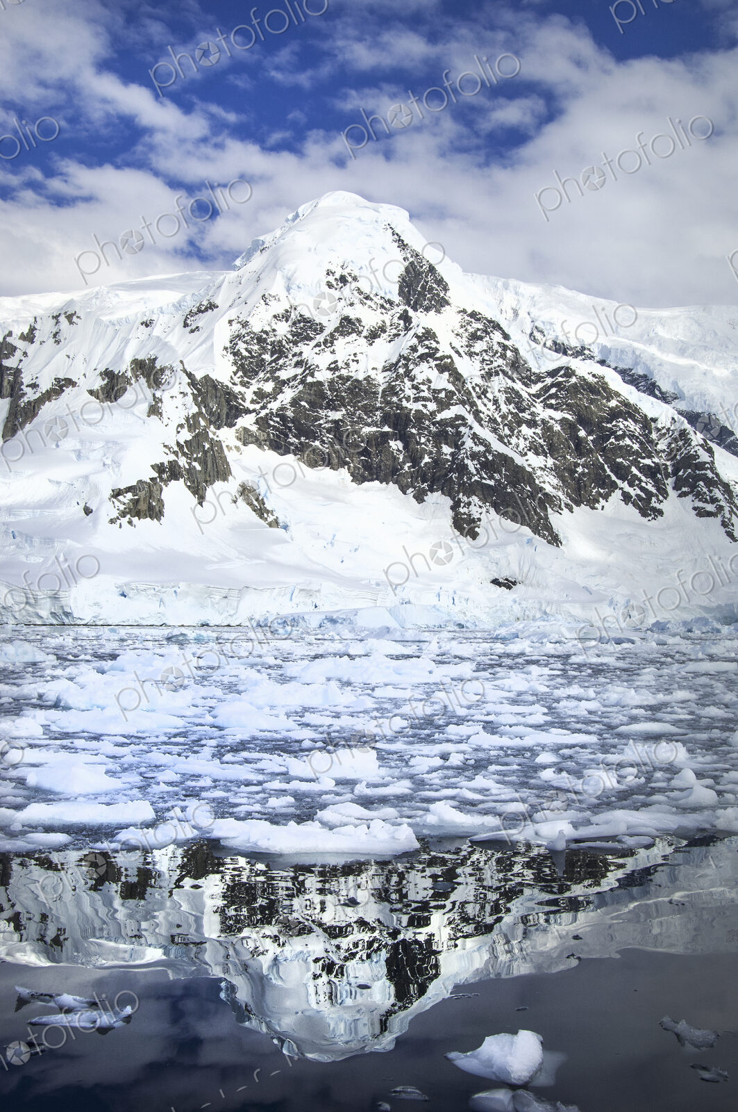 The mountainous landscape of Antarctica.