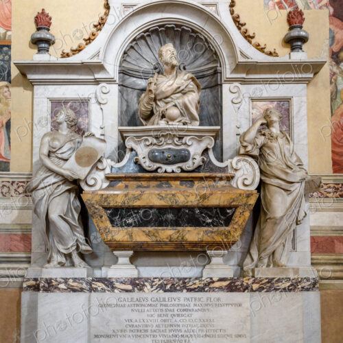 The tomb of Galileo Galilei in Santa Croce in Florence, Italy.