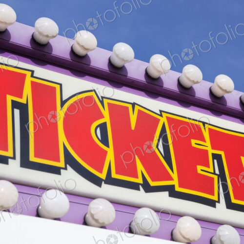 Ticket Booth Sign At Traveling Carnival