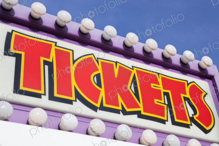 Ticket Booth Sign At Traveling Carnival
