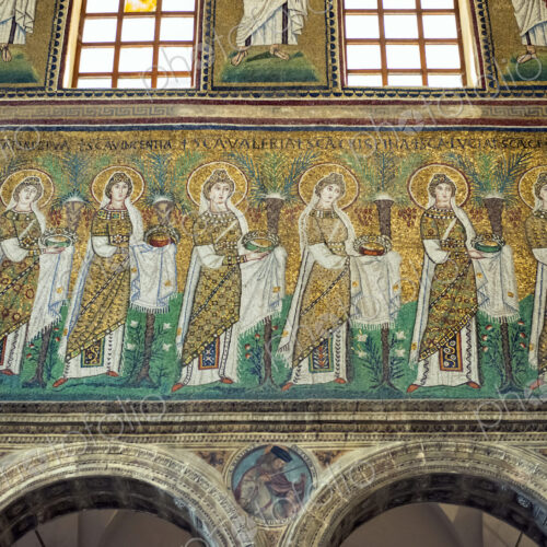 Tile mosaic and ornate architecture in Basilica di Sant'Apollinare, Ravenna, Ravenna,… Tile mosaic and ornate architecture in Basilica di Sant'Apollinare, Ravenna, Ravenna,…