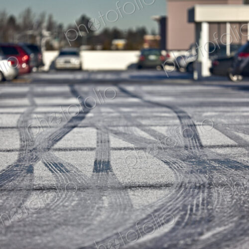 Tire Tracks in a Parking Lot Tire Tracks in a Parking Lot
