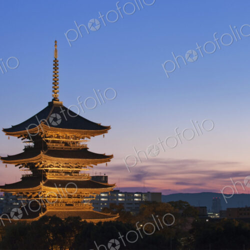 To-ji Temple Pagoda at Twilight, Kyoto, Japan