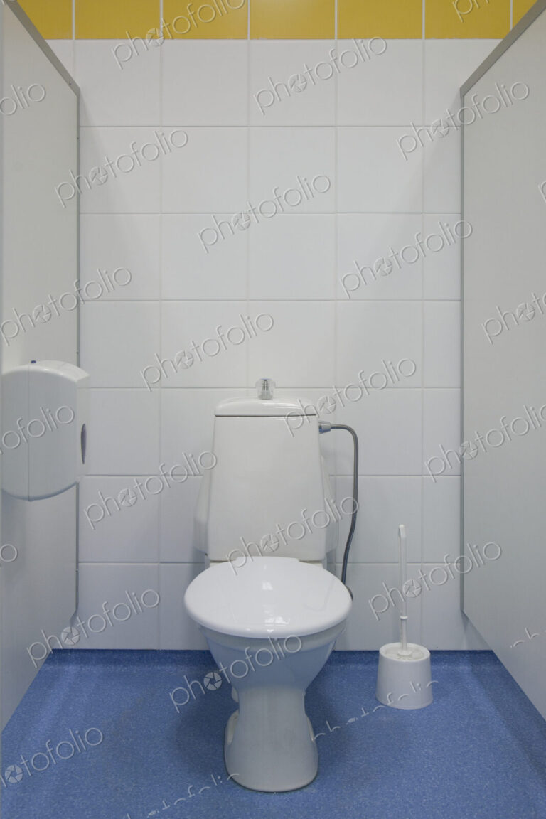 Toilet cubicle in a new school building