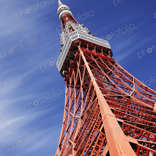 Tokyo Tower Against Blue Sky Tokyo Tower Against Blue Sky