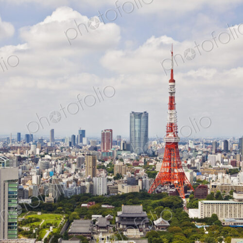 Tokyo Tower and Downtown Tokyo Skyline Tokyo Tower and Downtown Tokyo Skyline