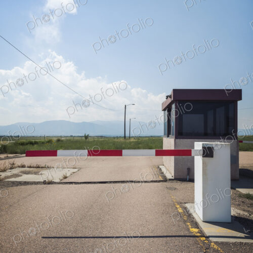 Toll booth on road