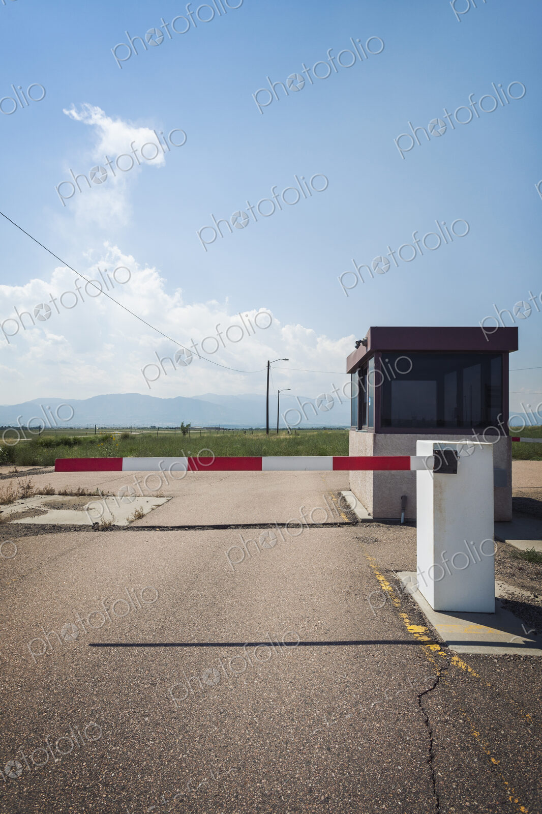 Toll booth on road