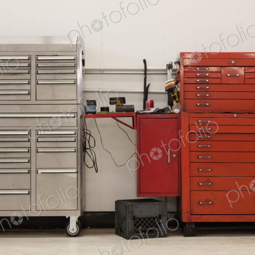 Tool Chests In An Automobile Repair Shop Tool Chests In An Automobile Repair Shop