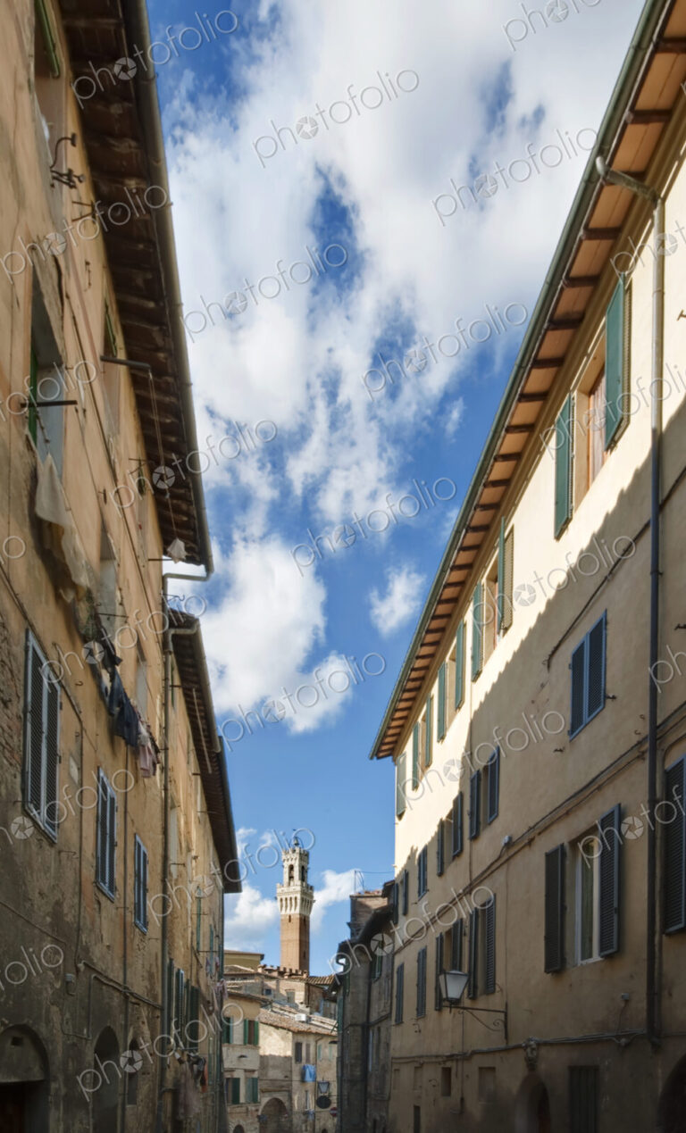 Torre del Mangia Seen From an Alley