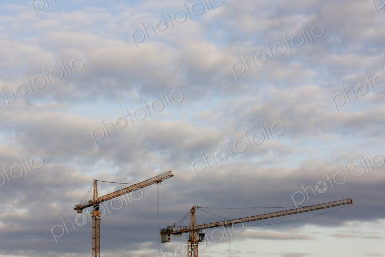 Tower Cranes and Clouds