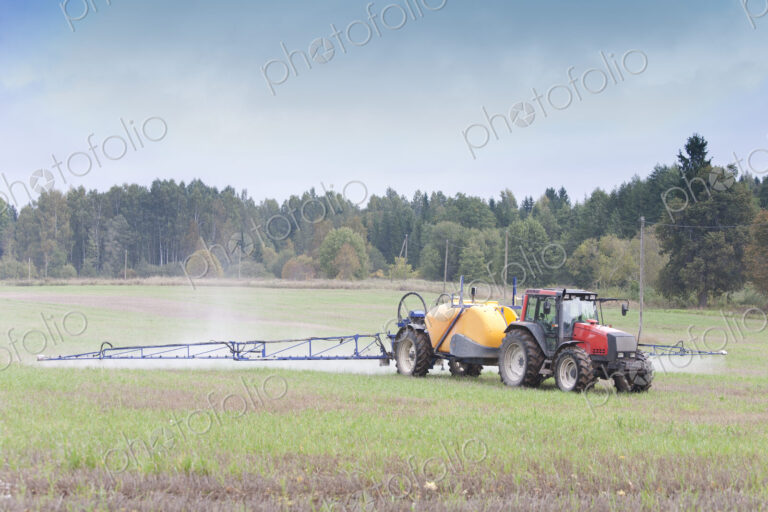 Tractor Spraying Herbicide