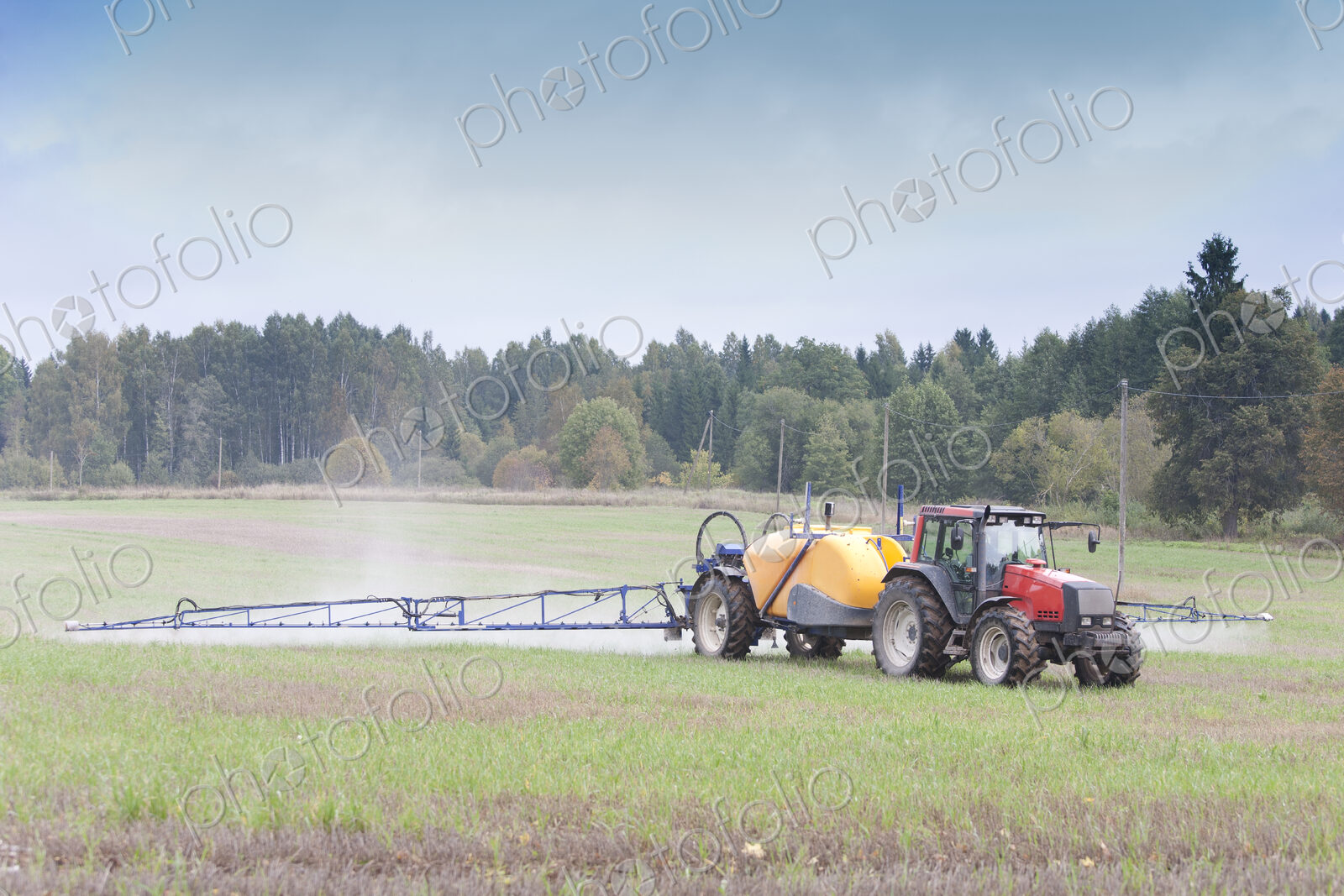 Tractor Spraying Herbicide