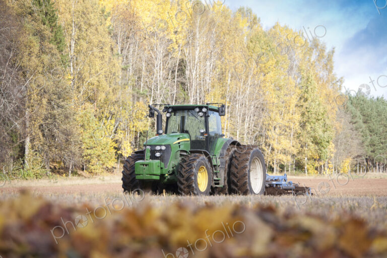 Tractor With an Aerator