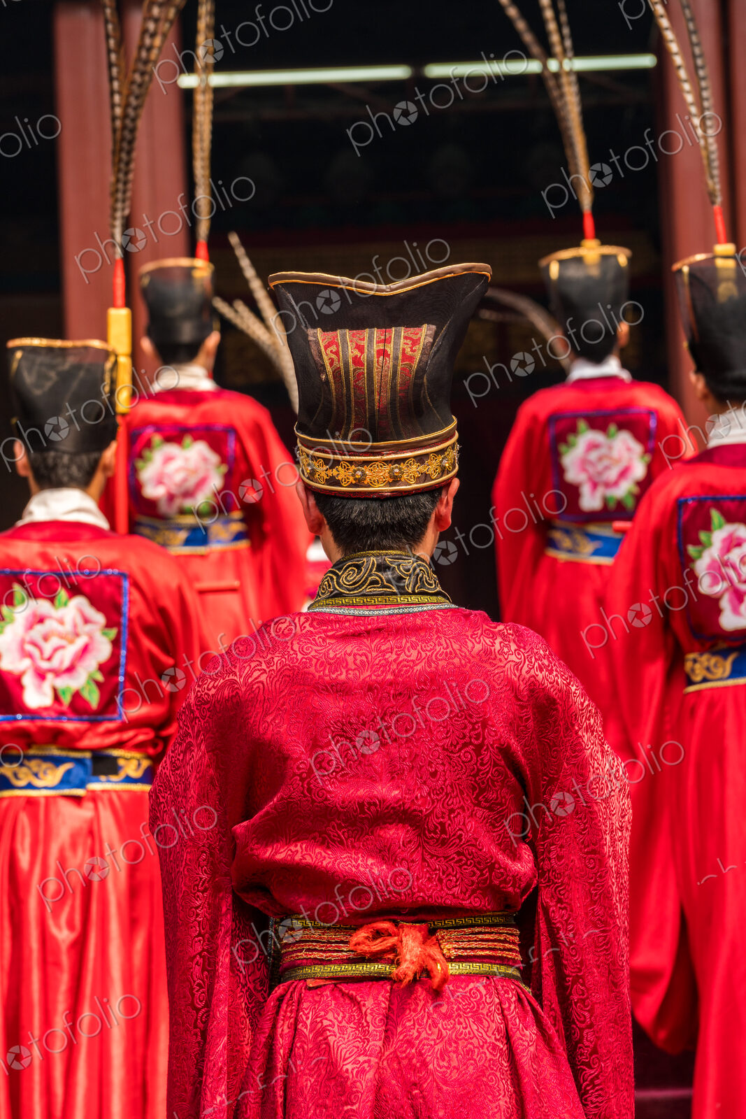 Traditional Chinese theatre performance in temple, Beijing, China